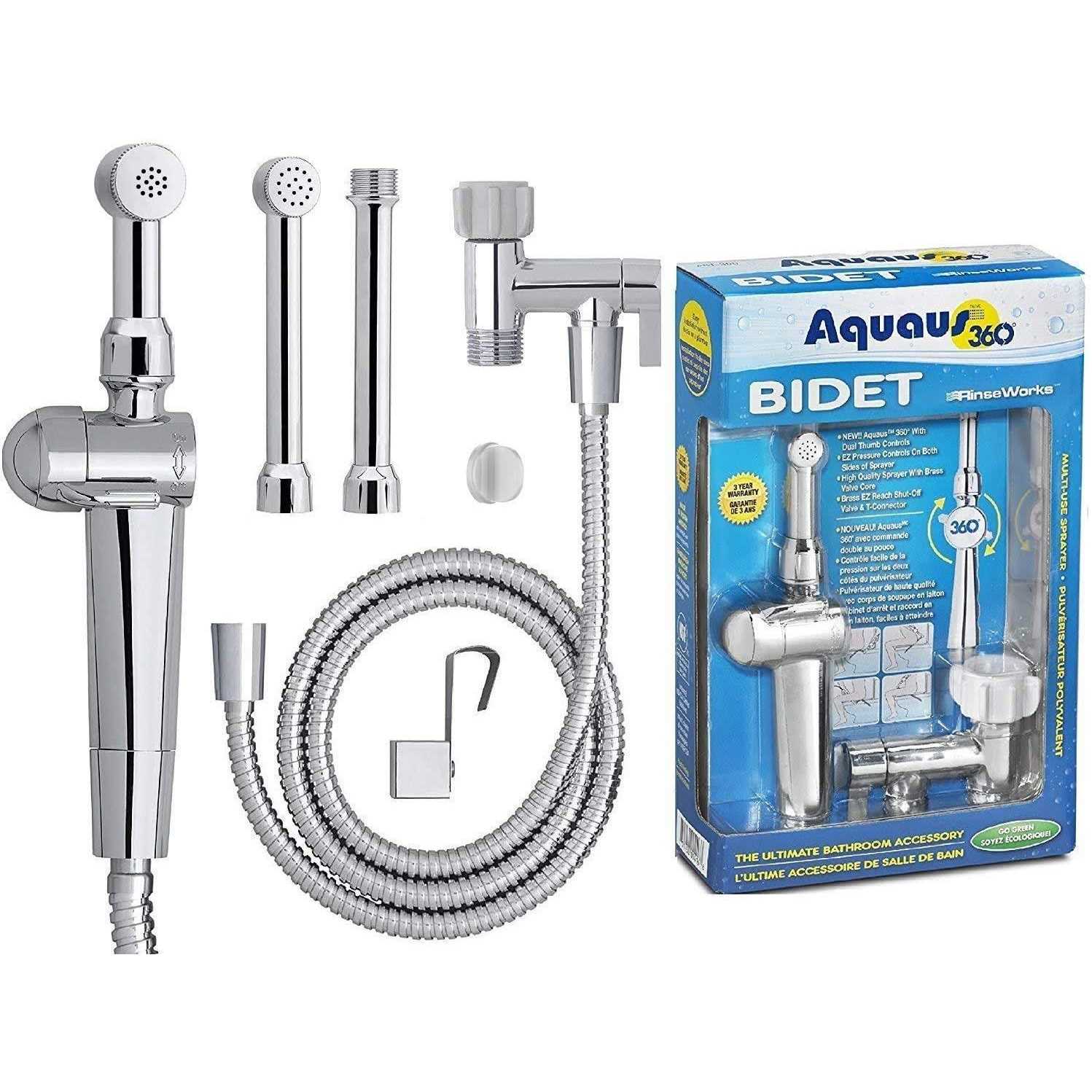 RinseWorks Aquaus 360 Handheld Bidet Sprayer for Toilet - Zenithce