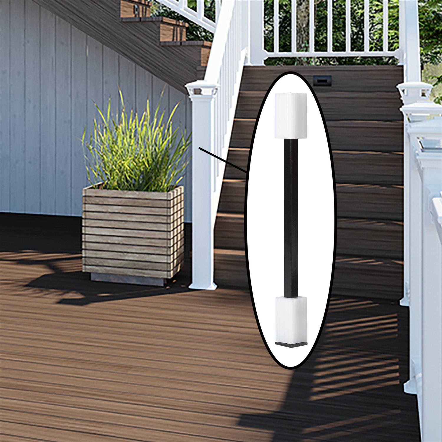 Deckorators 3-in x 3-in x 4-ft Matte Black Aluminum Deck Post 346969 - Zenithce