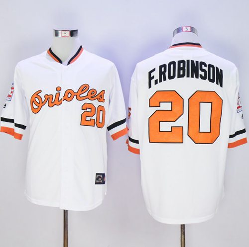 Mitchell And Ness Orioles #20 Frank Robinson White Stitched Jersey - Zenithce
