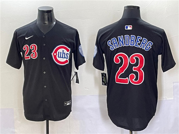 Chicago Cubs #23 Ryne Sandberg Black Limited Stitched Jersey - Zenithce