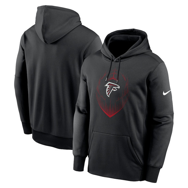 Atlanta Falcons Black Icon Performance Pullover Hoodie - Zenithce