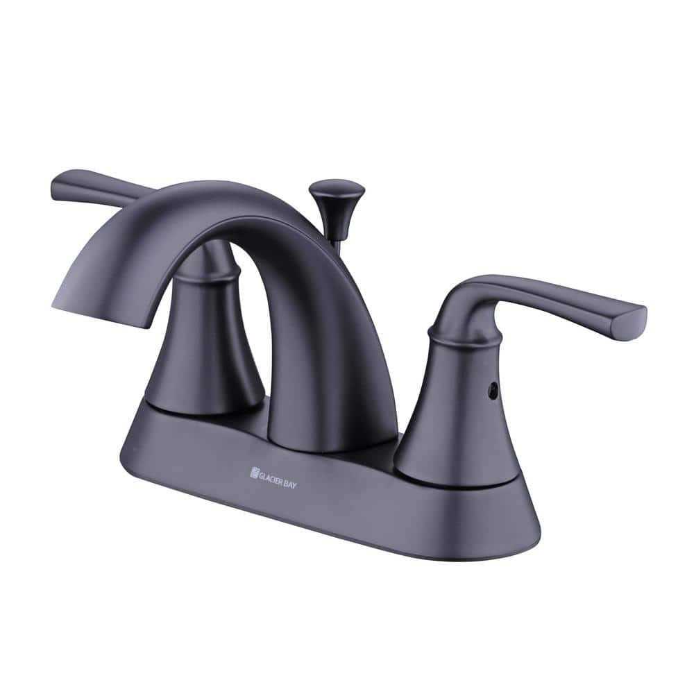 Glacier Bay Vazon 4 in. Centerset Double Handle High-Arc Bathroom Faucet 1006 - Zenithce