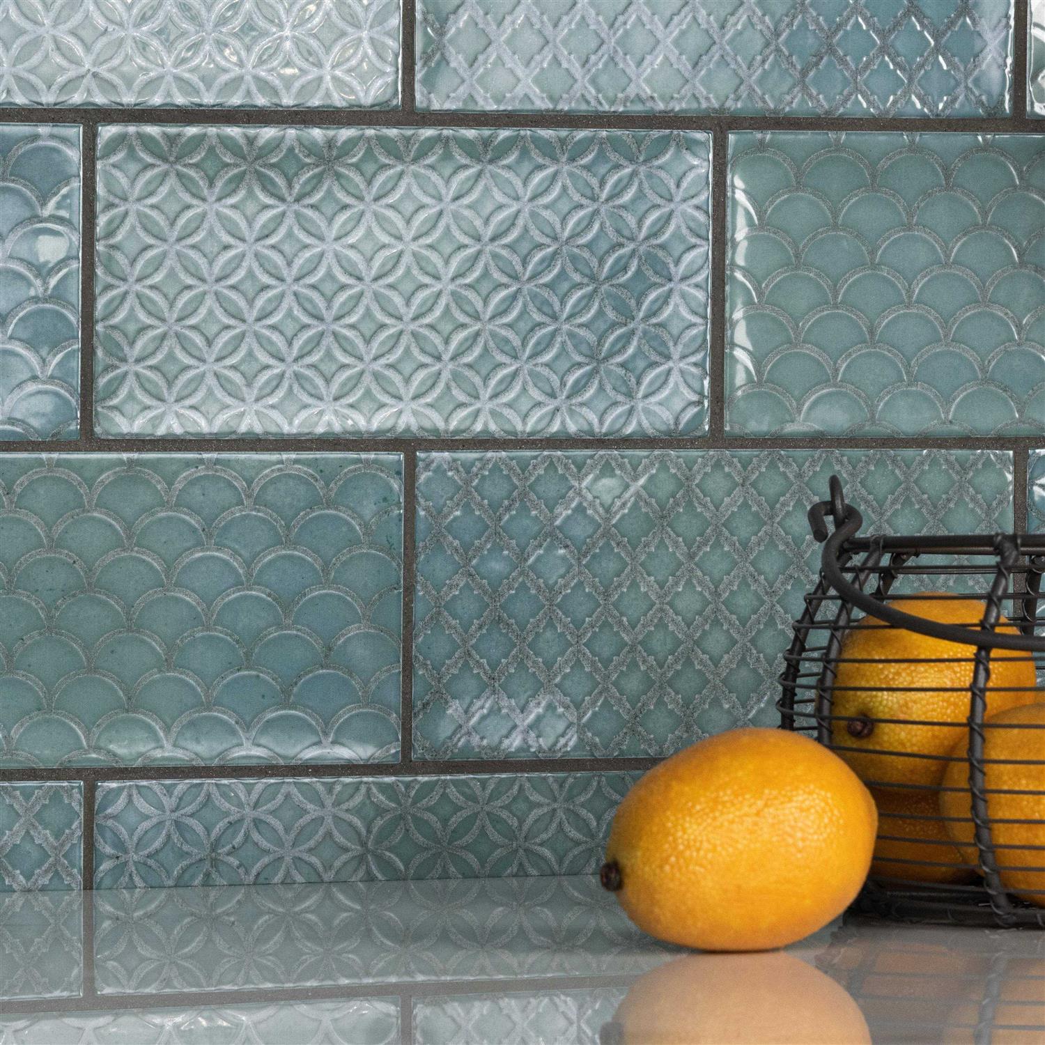 Merola Tile Camden Decor 4 in. x 8 in. Ceramic Wall Tile - Zenithce