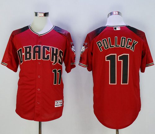 Diamondbacks #11 A. J. Pollock Red Brick New Cool Base Stitched Jersey - Zenithce