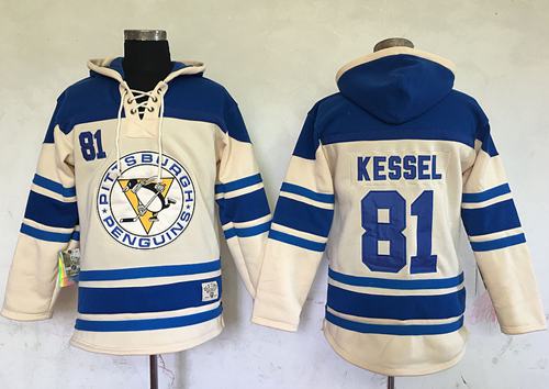 Penguins #81 Phil Kessel Cream Sawyer Hooded Sweatshirt Stitched Jersey - Zenithce