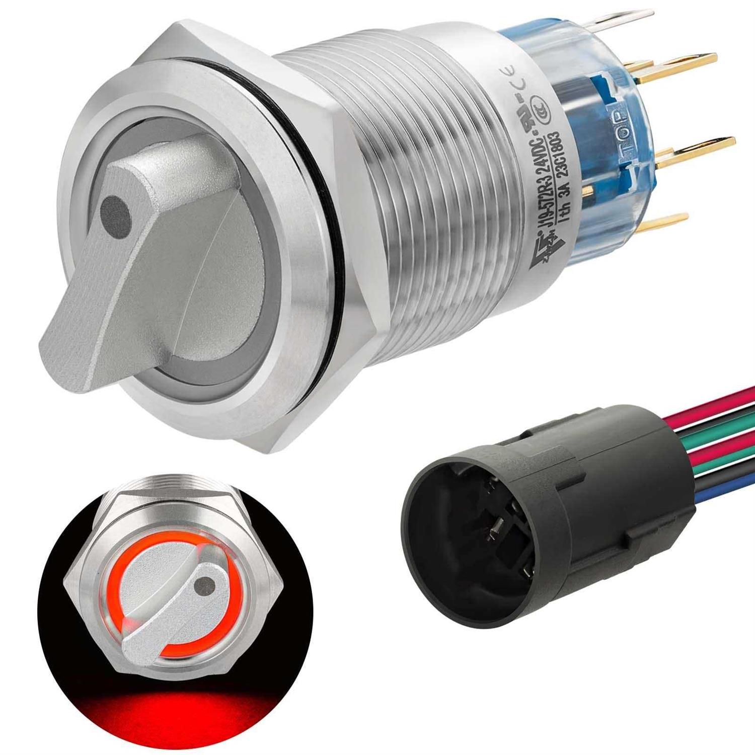 ZJWZJH Rotary Switch 19mm Positions LED Light - Zenithce