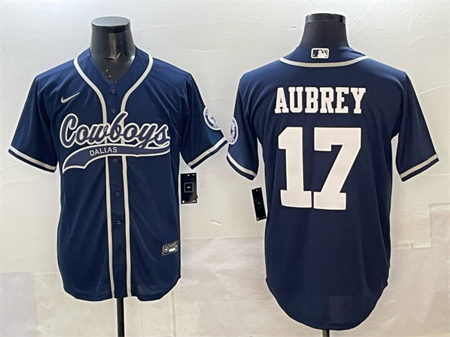 Dallas Cowboys #17 Brandon Aubrey Navy Cool Base Stitched Jersey - Zenithce