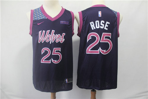 Minnesota Timberwolves 25 Derrick Rose Purple 2019 Swingman City Edition Jersey - Zenithce