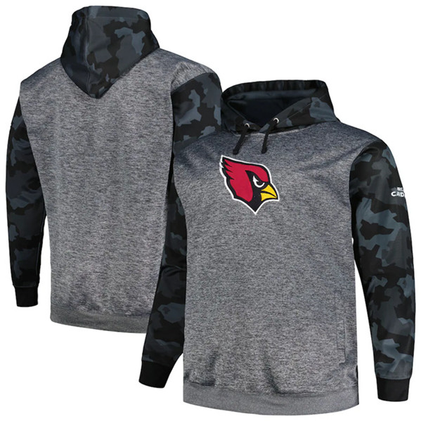 Arizona Cardinals Heather Charcoal Big Tall Camo Pullover Hoodie - Zenithce