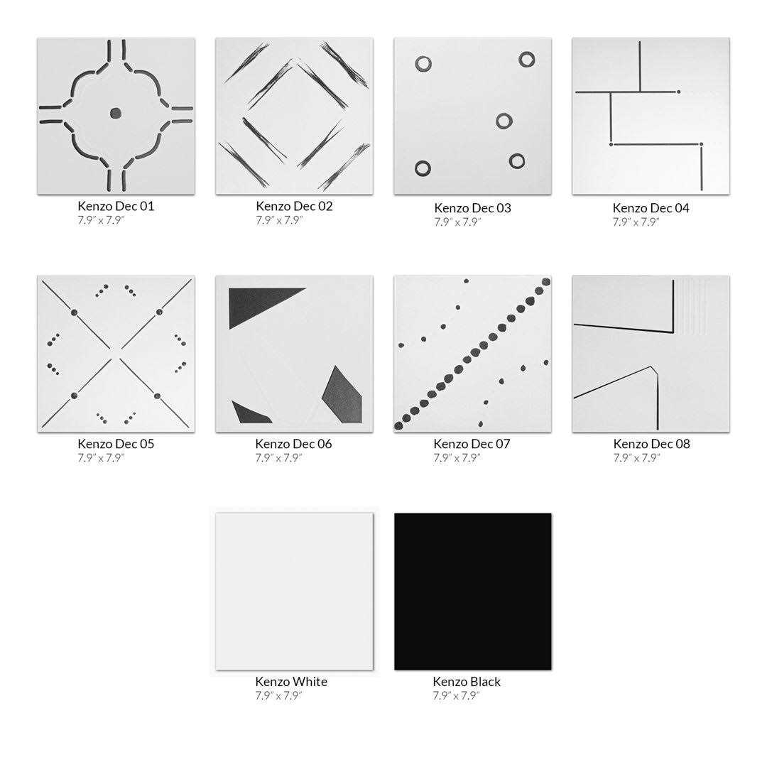 Kenzo 8 x 8 Porcelain Patterned Wall & Floor Tile Supreme Tile - Zenithce