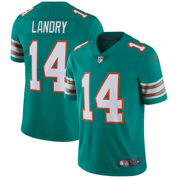 Miami Dolphins #14 Jarvis Landry Nike Aqua Green Vapor Untouchable Limited Stitched Jersey - Zenithce