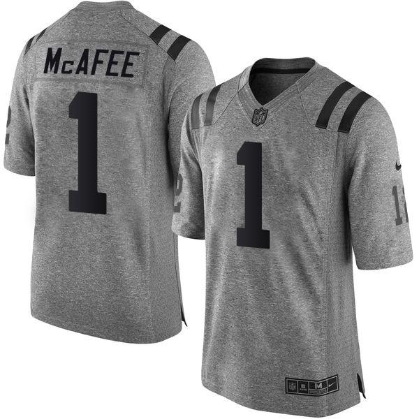 Colts #1 Pat McAfee Gray Stitched Limited Gridiron Gray Nike Jersey - Zenithce