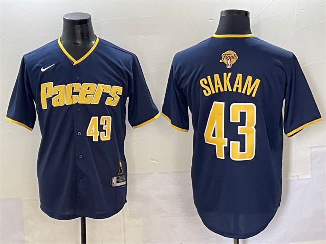 Indiana Pacers #43 Pascal Siakam Navy 2025 Finals Vapor Stitched Baseball Jersey - Zenithce