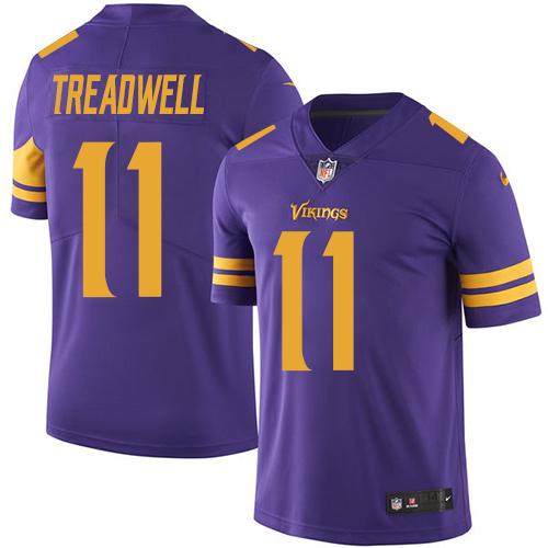 Vikings #11 Laquon Treadwell Purple Stitched Limited Rush Nike Jersey - Zenithce