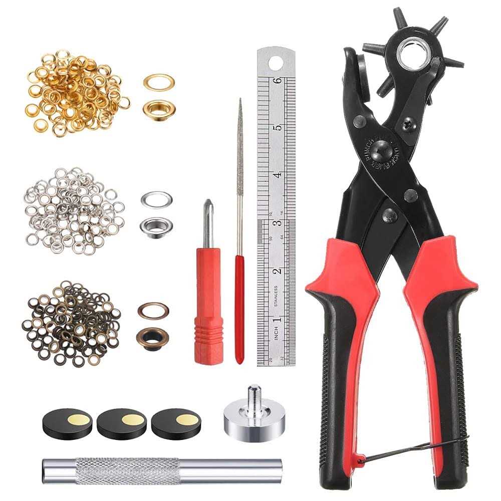 Leather Hole Punch Tool for Belt Multi Hole Sizes Puncher for Belts, Watch Bands, Straps, Dog Collars, Saddles, Shoes, Fabric, DIY Home or Craft - Zenithce