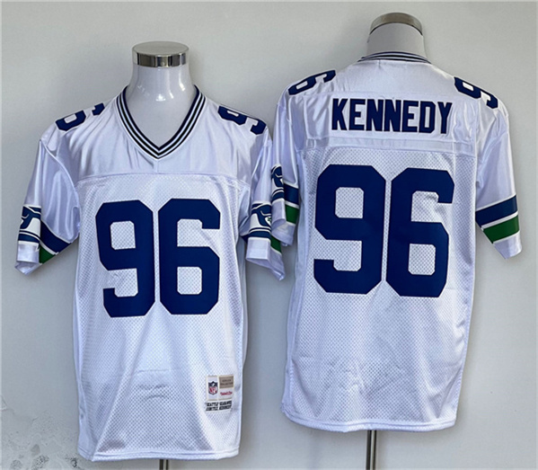 Seattle Seahawks #96 Cortez Kennedy White Throwback Stitched Football Jersey - Zenithce