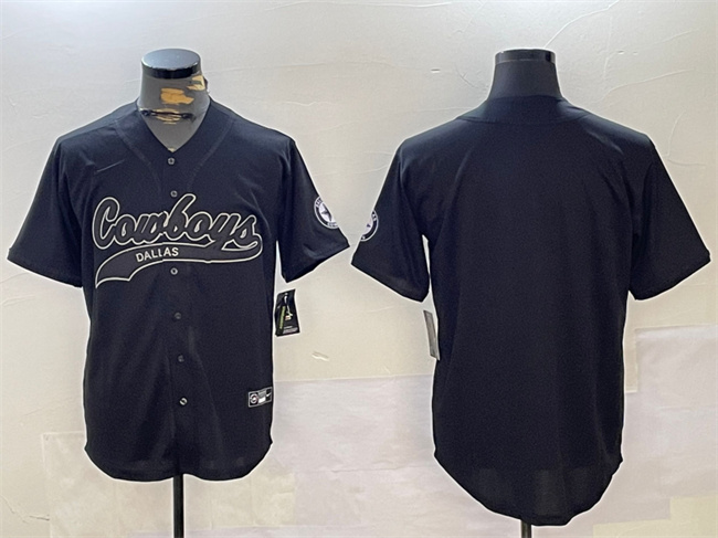 Dallas Cowboys Blank Black With Patch Cool Base Stitched Jersey - Zenithce