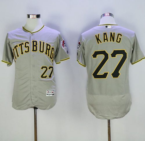 Pirates #27 Jung-Ho Kang Grey Flexbase Authentic Collection Stitched Jersey - Zenithce