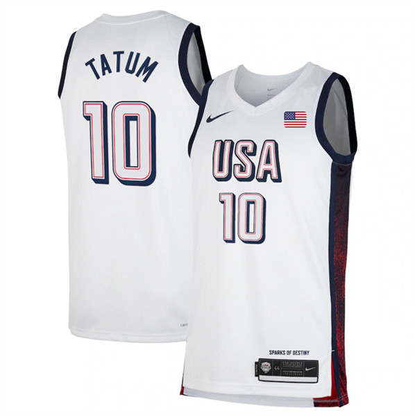 USA #10 Jayson Tatum White 2024 Swingman Stitched Jersey - Zenithce