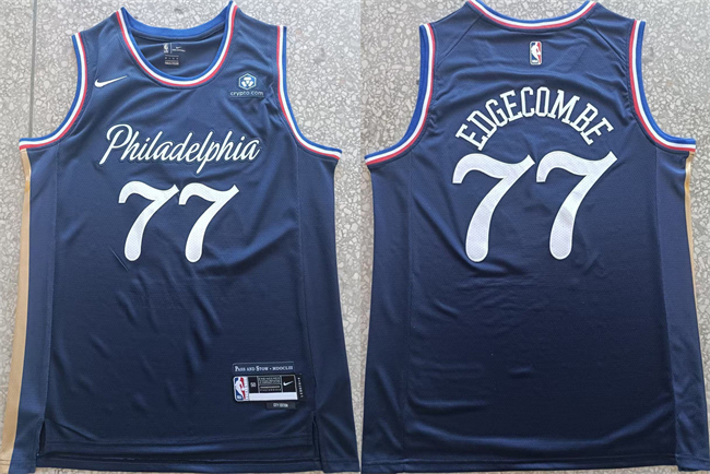 Philadelphia 76ers #77 V. J. Edgecombe Navy 2025-26 City Edition Stitched Jersey - Zenithce