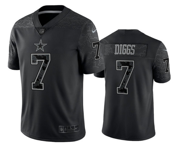 Dallas Cowboys #7 Trevon Diggs Black Reflective Limited Stitched Football Jersey - Zenithce