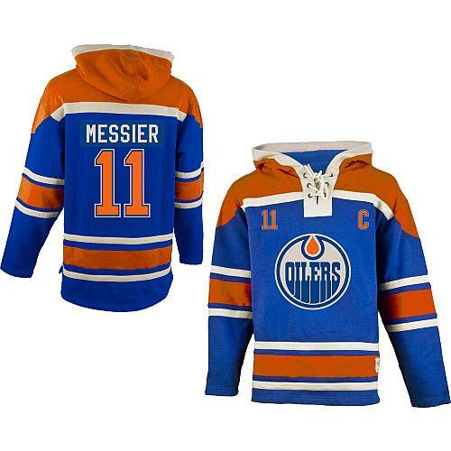 Oilers #11 Mark Messier Light Blue Sawyer Hooded Sweatshirt Stitched Jersey - Zenithce