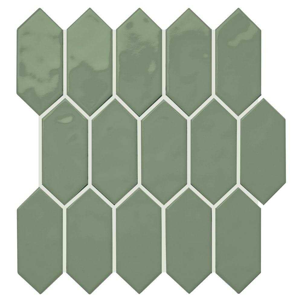 Daltile Lavaliere Diamond and Thassos White 14 in. x 14 in. Marble Petal Mosaic Tile - Zenithce