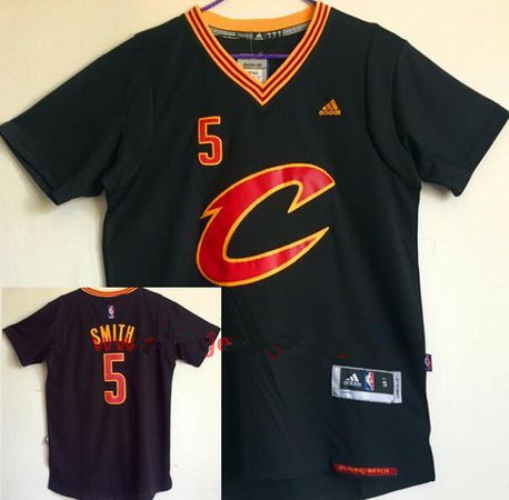 Cleveland Cavaliers #5 J.R. Smith New Black Short-Sleeved adidas Revolution 30 Swingman Stitched Jersey - Zenithce