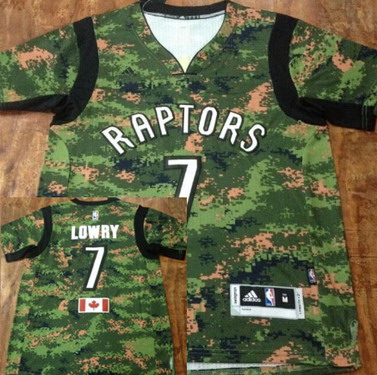 Toronto Raptors #7 Kyle Lowry Revolution 30 Swingman 2014 New Camo Short-Sleeved Jersey - Zenithce