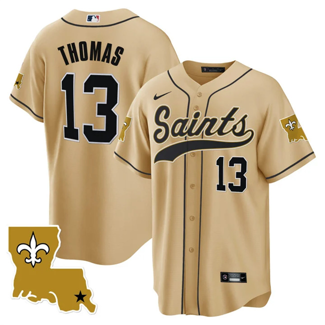 New Orleans Saints #13 Michael Thomas Gold 1987 Legacy Cool Base Stitched Jersey - Zenithce