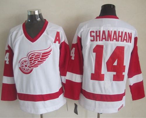 Red Wings #14 Brendan Shanahan White CCM Throwback Stitched Jersey - Zenithce