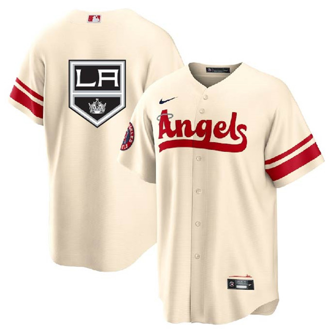 Los Angeles Angels Kings Cream Cool Base Stitched Jersey - Zenithce