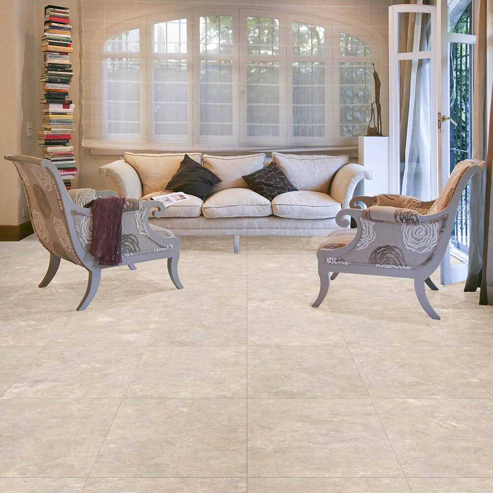 Perfection Floor Tile Castle Stone/Satin 0.05-mil x 20-in W x 20-in L Water Resistant Interlocking Luxury Vinyl Tile Flooring - Zenithce