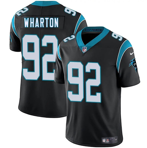 Carolina Panthers #92 Tershawn Wharton Black 2025 Vapor Limited Stitched Jersey - Zenithce