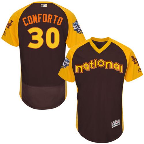 Mets #30 Michael Conforto Brown Flexbase Authentic Collection 2016 All-Star National League Stitched Jersey - Zenithce
