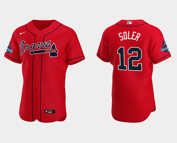 Atlanta Braves #12 Jorge Soler 2021 Red World Series Champions Flex Base Stitched Jersey - Zenithce