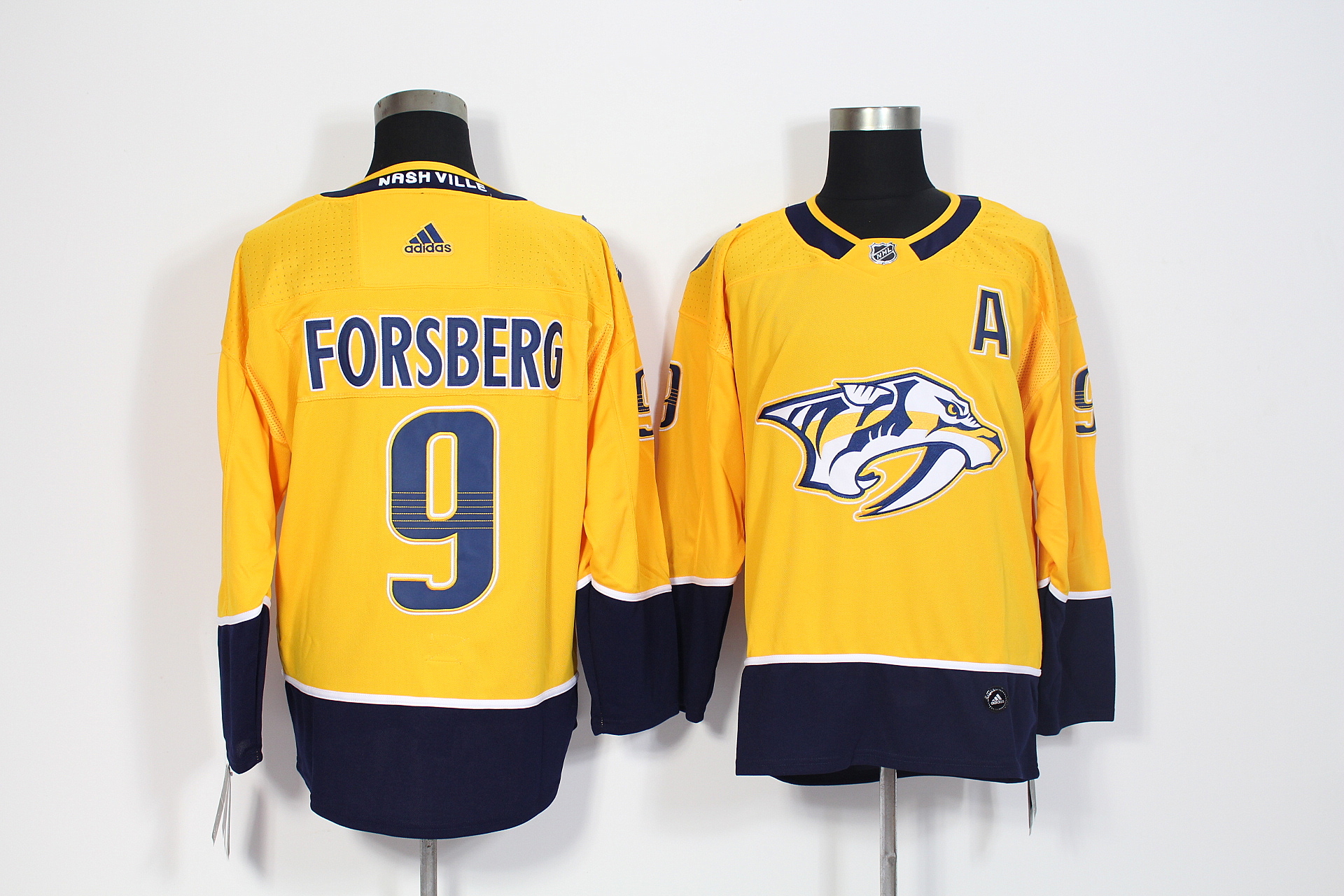 Nashville Predators #9 Filip Forsberg Yellow Stitched Adidas Jersey - Zenithce