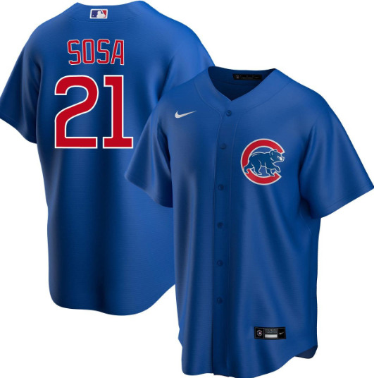Chicago Cubs Blank #21 Sammy Sosa Blue Cool Base Stitched Jersey - Zenithce