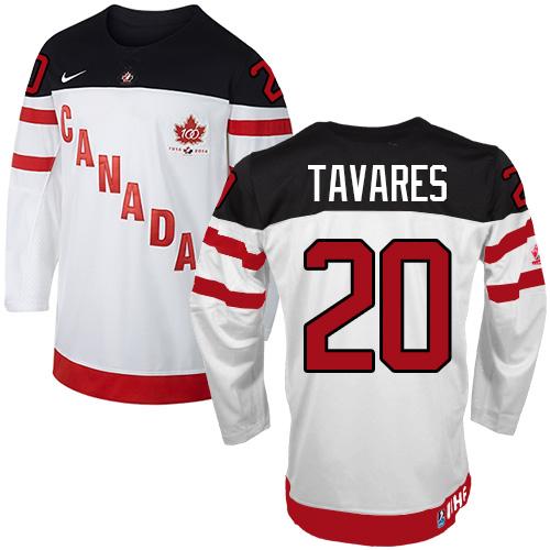 Olympic CA. #20 John Tavares White 100th Anniversary Stitched Jersey - Zenithce
