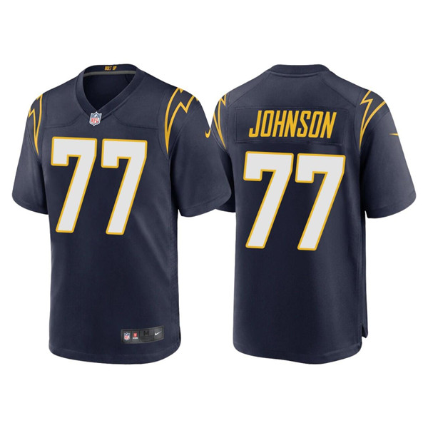 Los Angeles Chargers #77 Zion Johnson Navy Limited Stitched Jersey - Zenithce