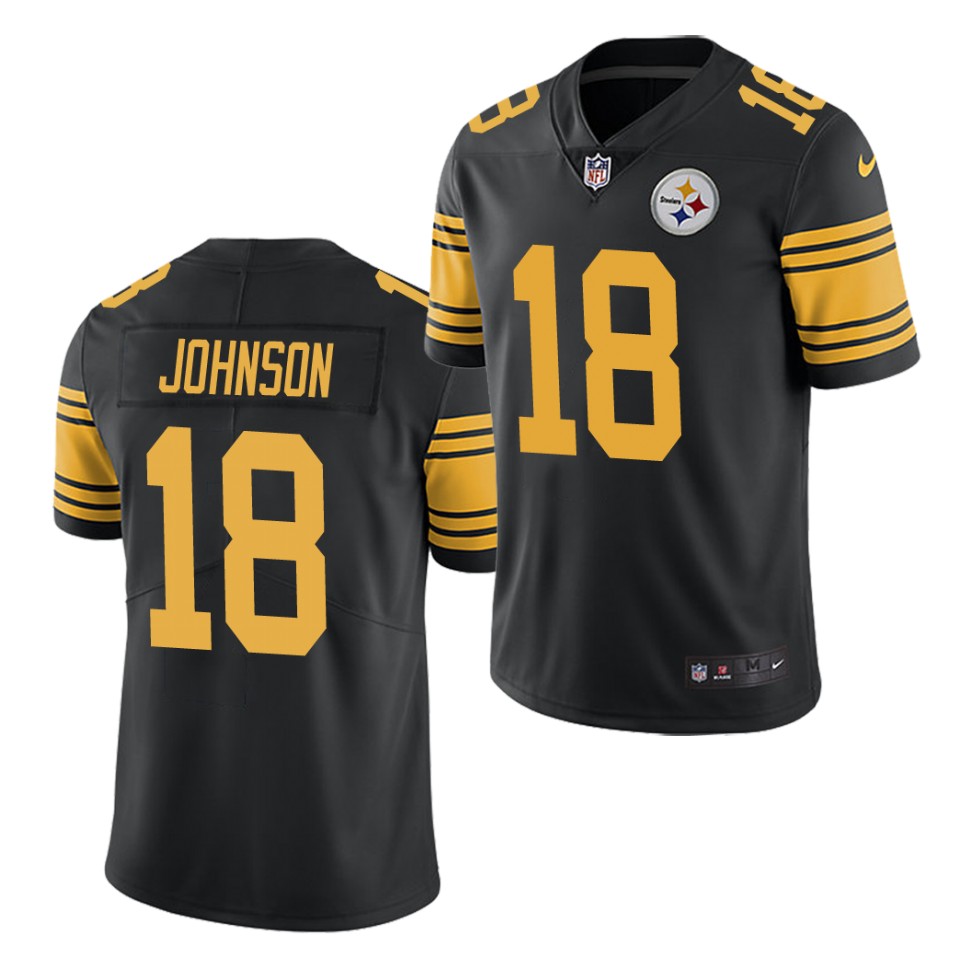 Pittsburgh Steelers #18 Diontae Johnson Black Color Rush Limited Stitched Jersey - Zenithce