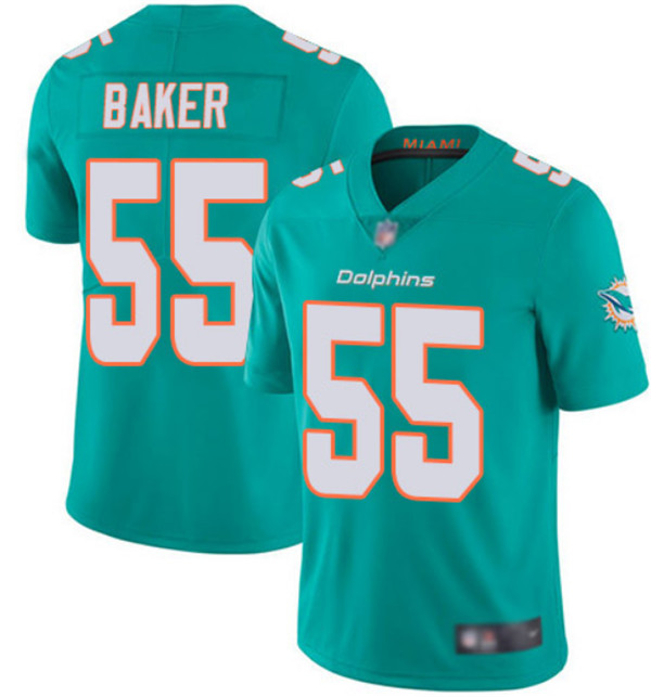Miami Dolphins #55 Jerome Baker Aqua Color Rush Limited Stitched Jersey - Zenithce