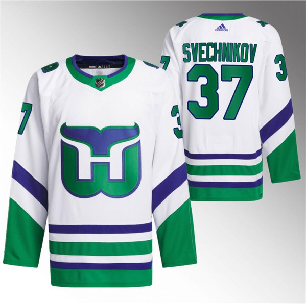Carolina Hurricanes #37 Andrei Svechnikov White 2023 24 Stitched Jersey - Zenithce