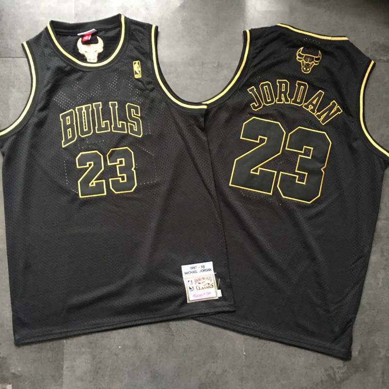 Bulls 23 Michael Jordan Black 1997-98 Season Hardwood Classics Jersey - Zenithce