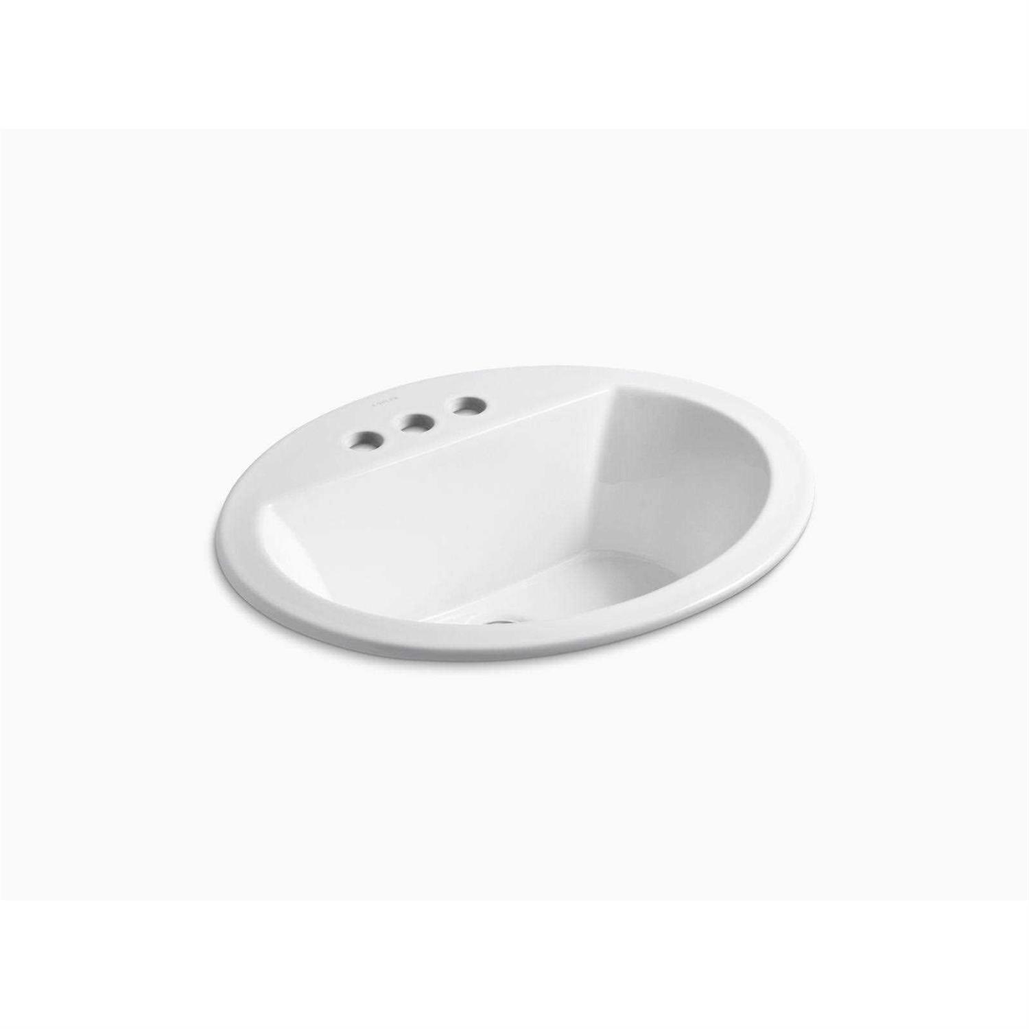 Kohler Brookline 19 diameter Drop-in Bathroom Sink with single faucet hole - Zenithce