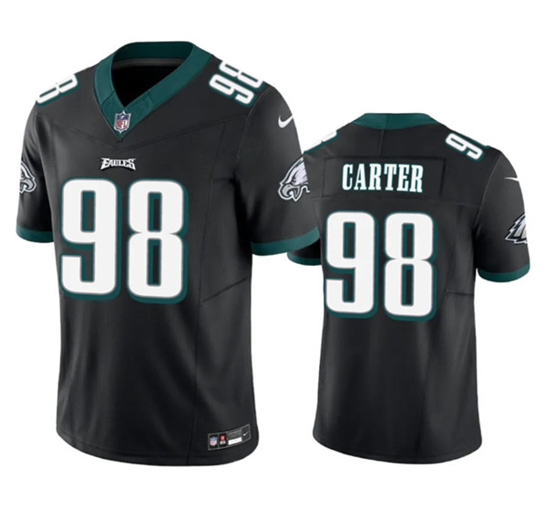 Philadelphia Eagles #98 Jalen Carter Black 2023 F.U.S.E. Vapor Untouchable Stitched Jersey - Zenithce