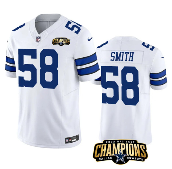 Dallas Cowboys #58 Mazi Smith White 2023 F.U.S.E. NFC East Champions Patch Stitched Jersey - Zenithce