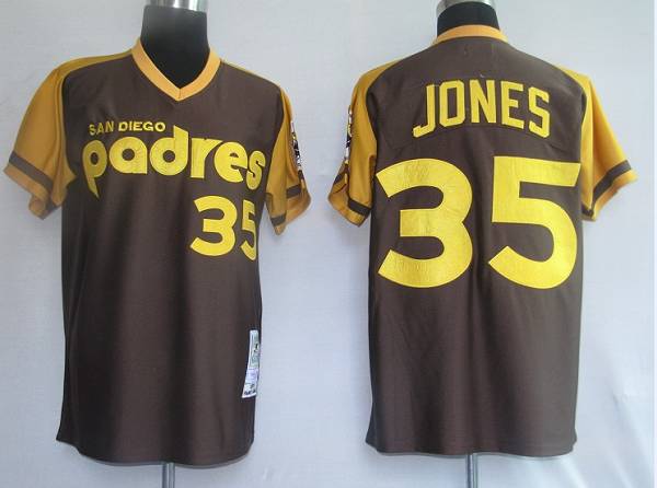 Mitchell And Ness Padres #35 Randy Jones Coffee Stitched Throwback Jersey - Zenithce