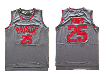 Bayside Tigers 25 Zack Morris Gray Stitched Movie Jersey - Zenithce