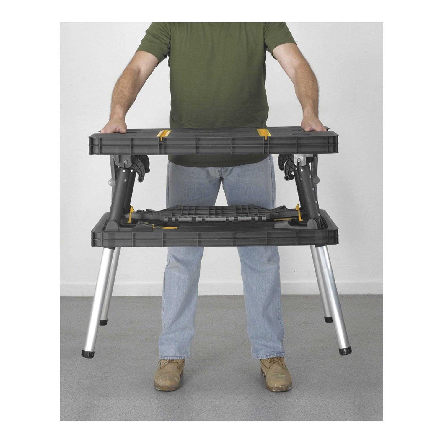 Keter Compact Portable Folding Garage Workbench Work Table with Clamps - Zenithce